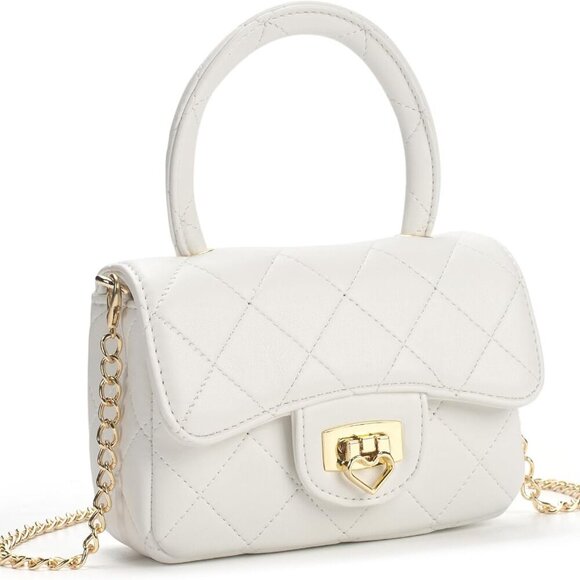 Versatile Kids' Crossbody Bag - White Purse with Heart Lock for All Occasions - Picture 1 of 7